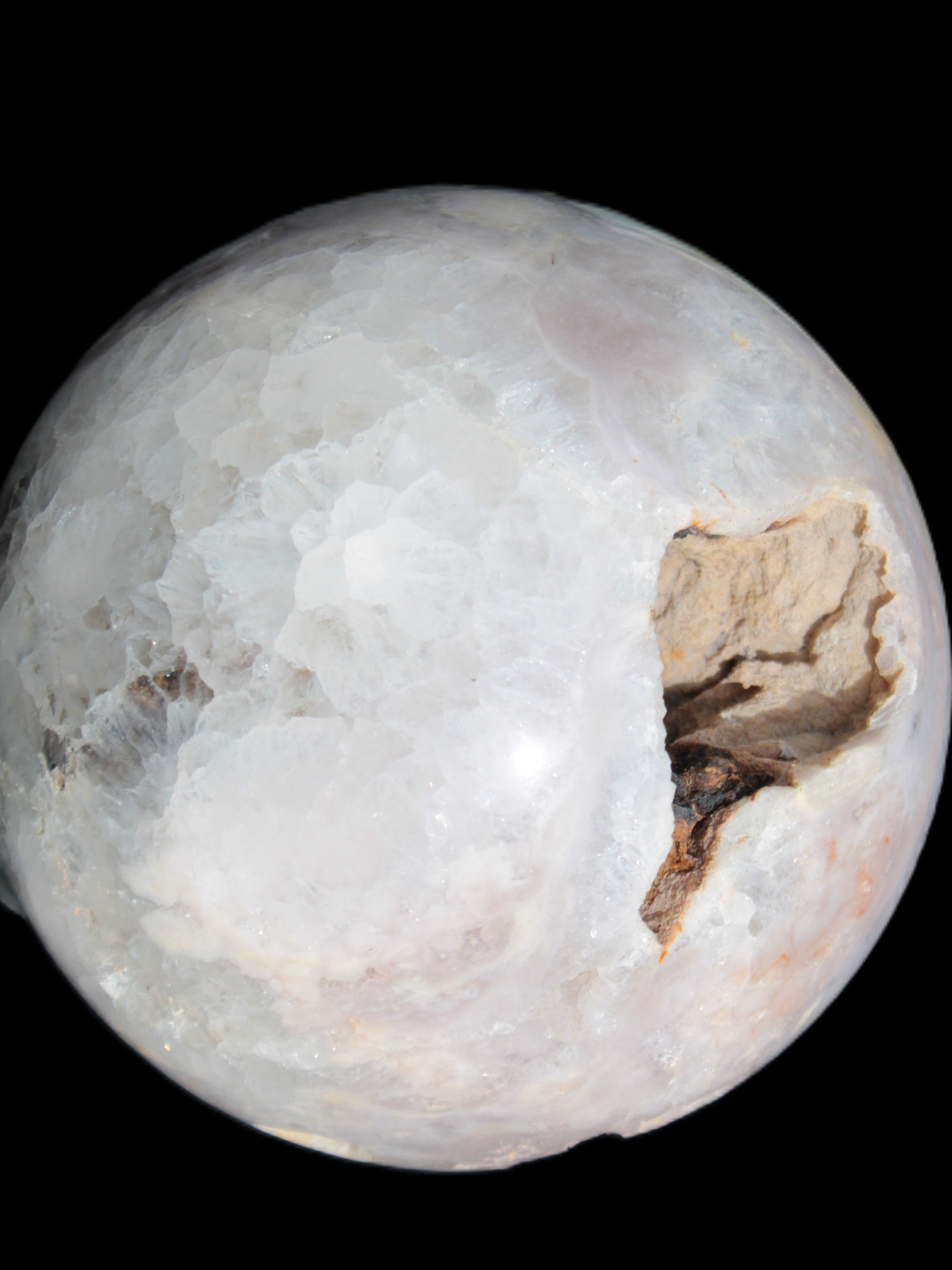 Sakura Agate sphere 97mm 1062g in sunlight - Rocks and Things Store