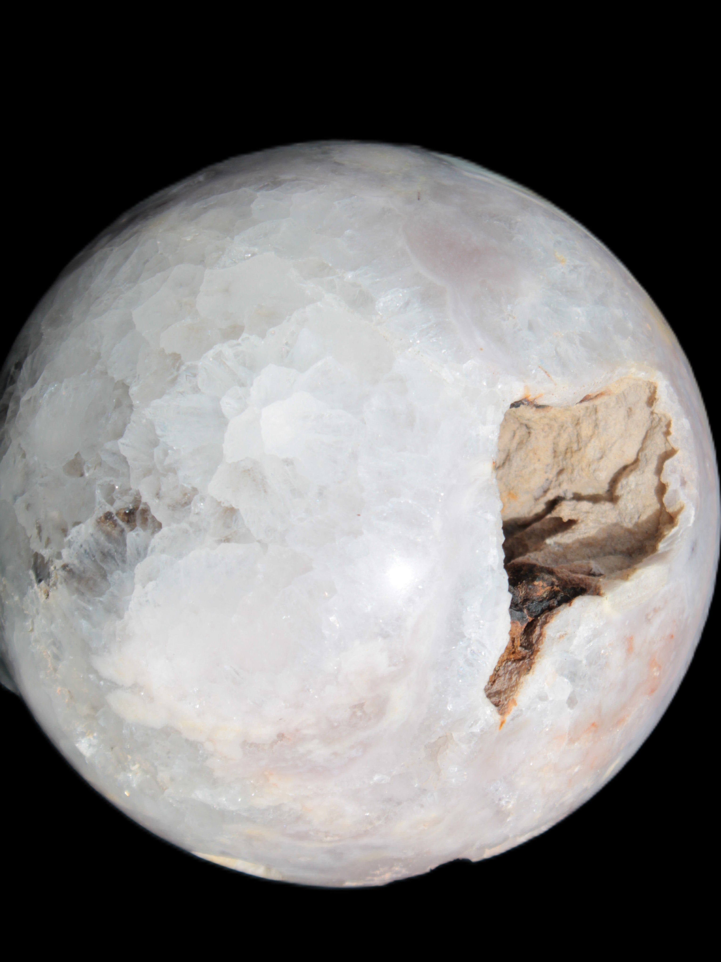 Sakura Agate sphere 97mm 1062g in sunlight - Rocks and Things Store
