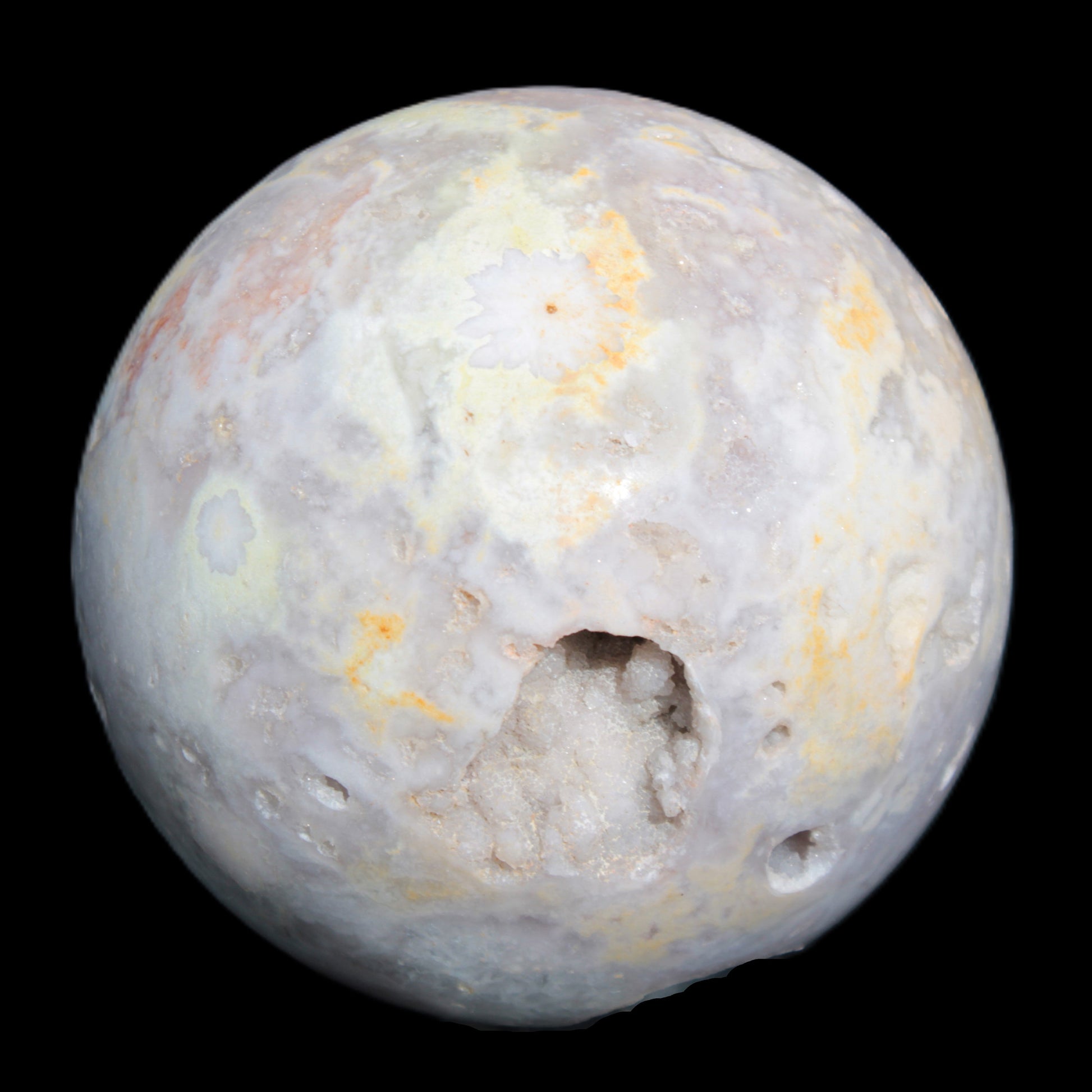 Sakura Agate sphere 97mm 1062g in sunlight - Rocks and Things Store