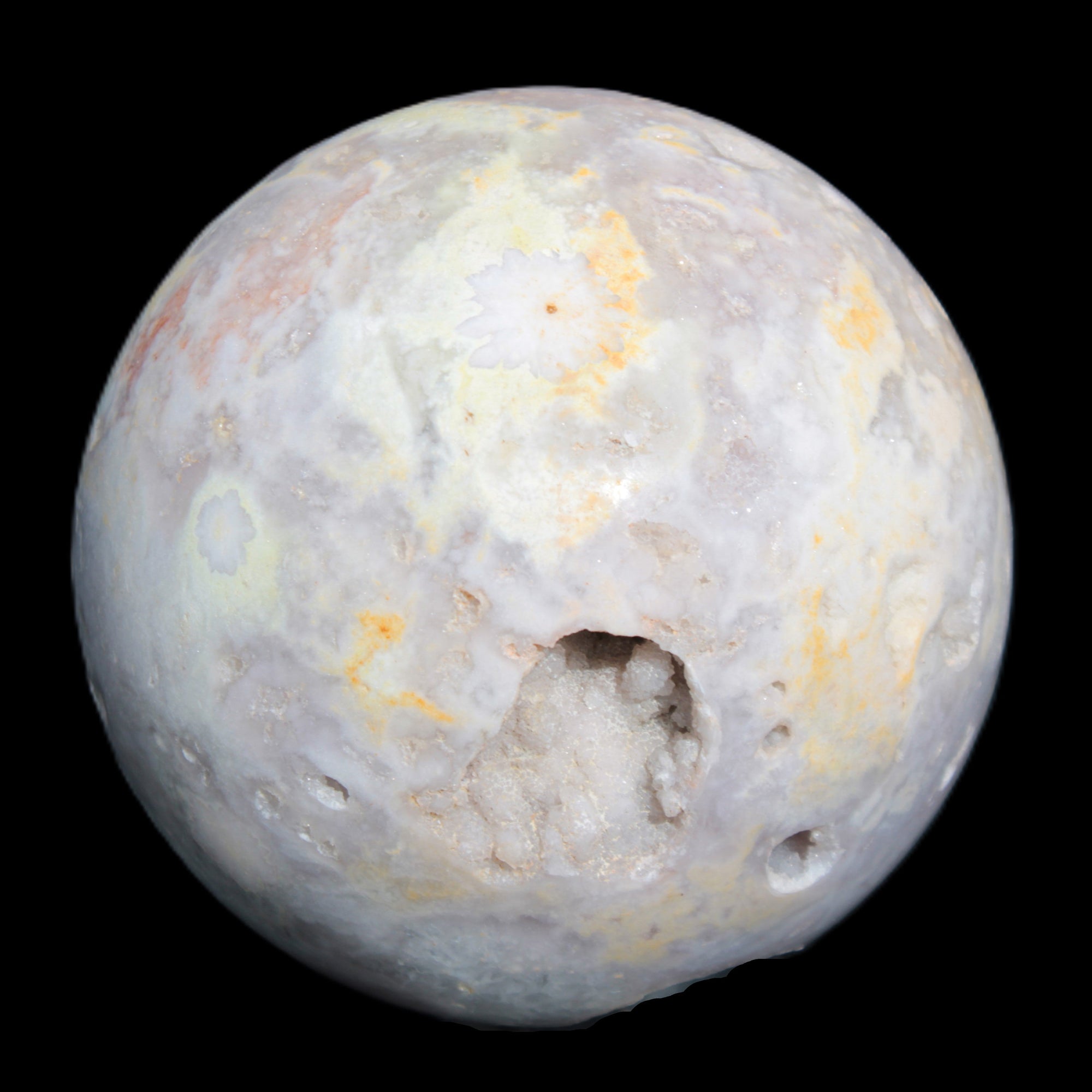 Sakura Agate sphere 97mm 1062g in sunlight - Rocks and Things Store