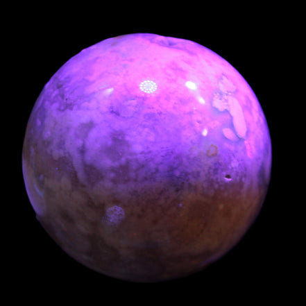 Sakura Agate sphere 104mm 1466g in UV light -Rocks and Things Store