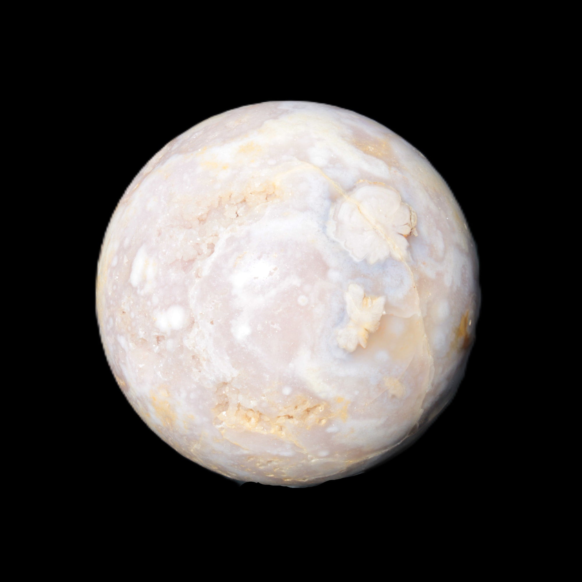 Sakura Agate sphere 104mm 1466g in sunlight - Rocks and Things Store