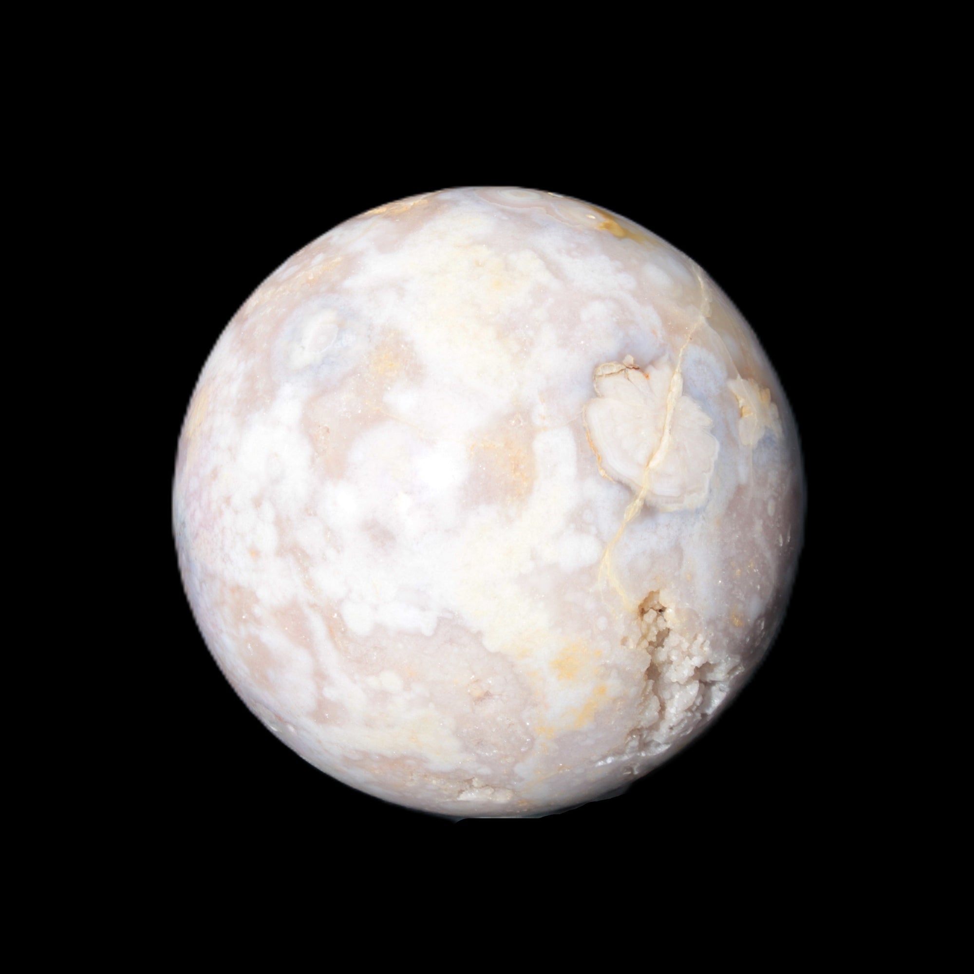 Sakura Agate sphere 104mm 1466g in sunlight - Rocks and Things Store