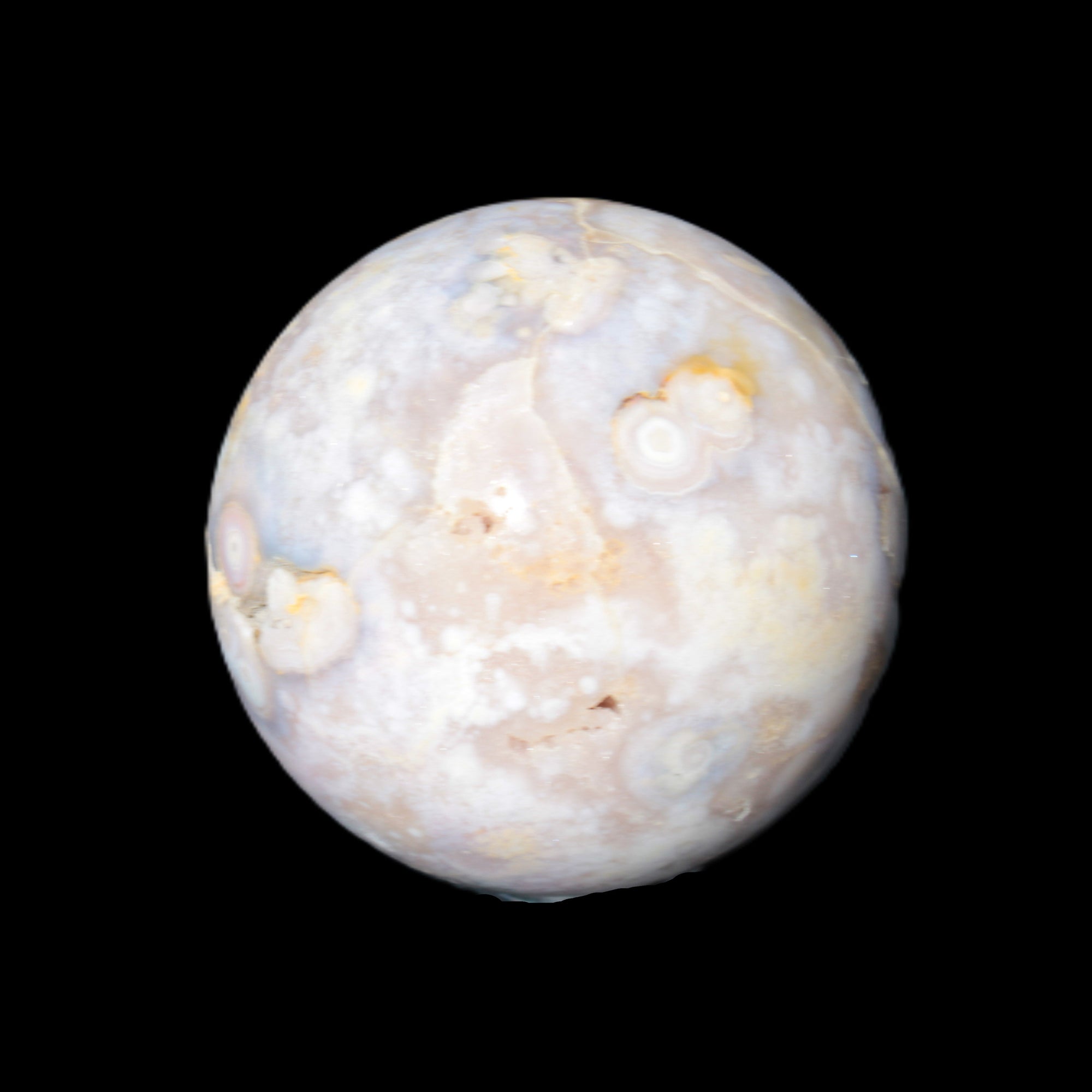 Sakura Agate sphere 104mm 1466g in sunlight - Rocks and Things Store