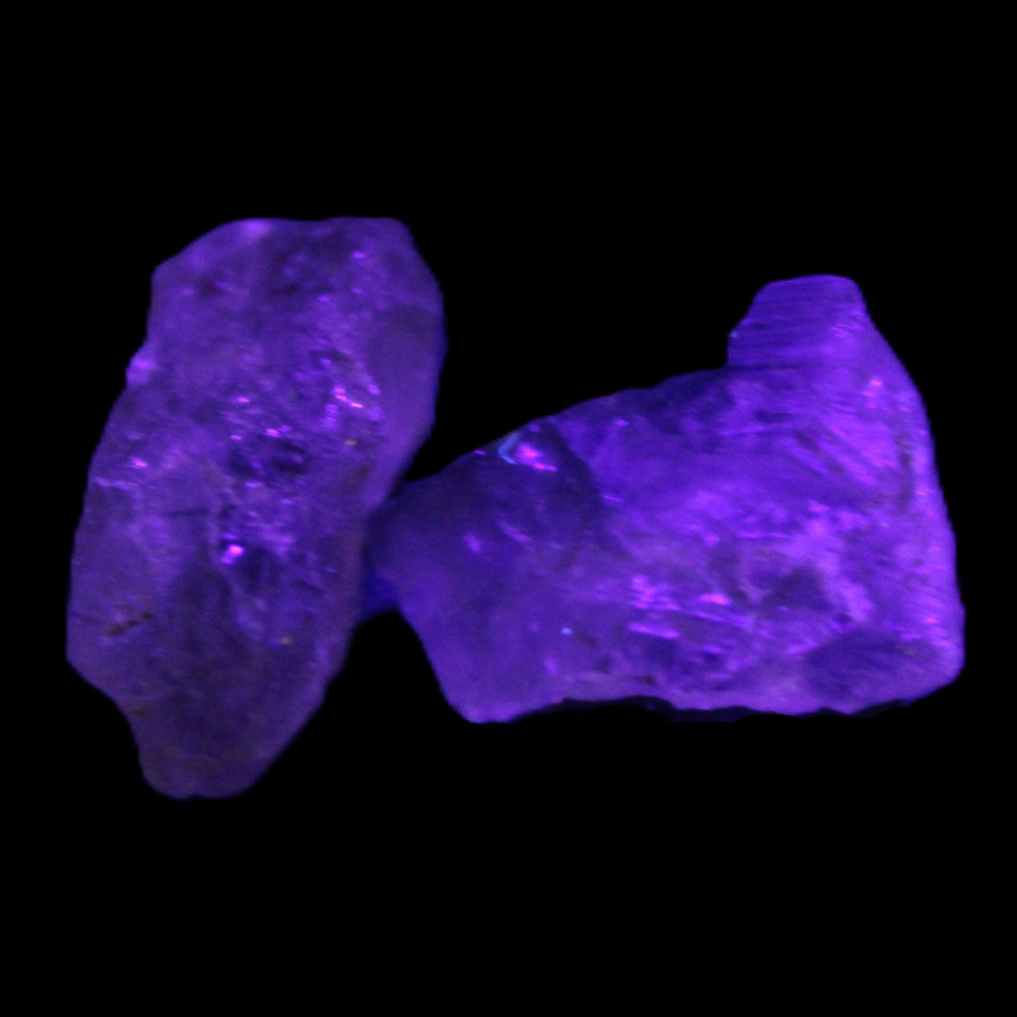 Super Seven Amethyst 2 crystals 10.0g in UV light