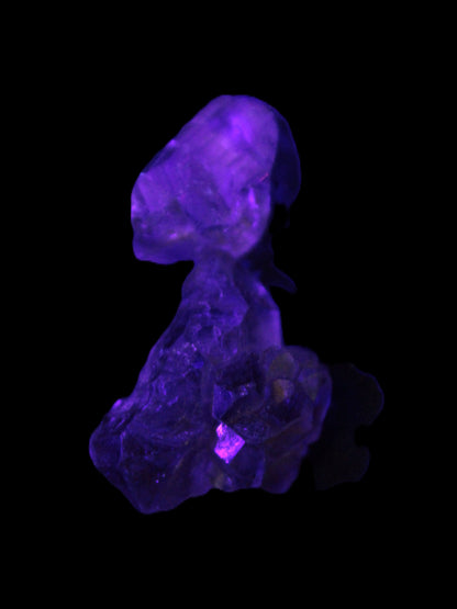 Super Seven Amethyst 2 crystals 11.1g in UV light - Rocks and Things Store