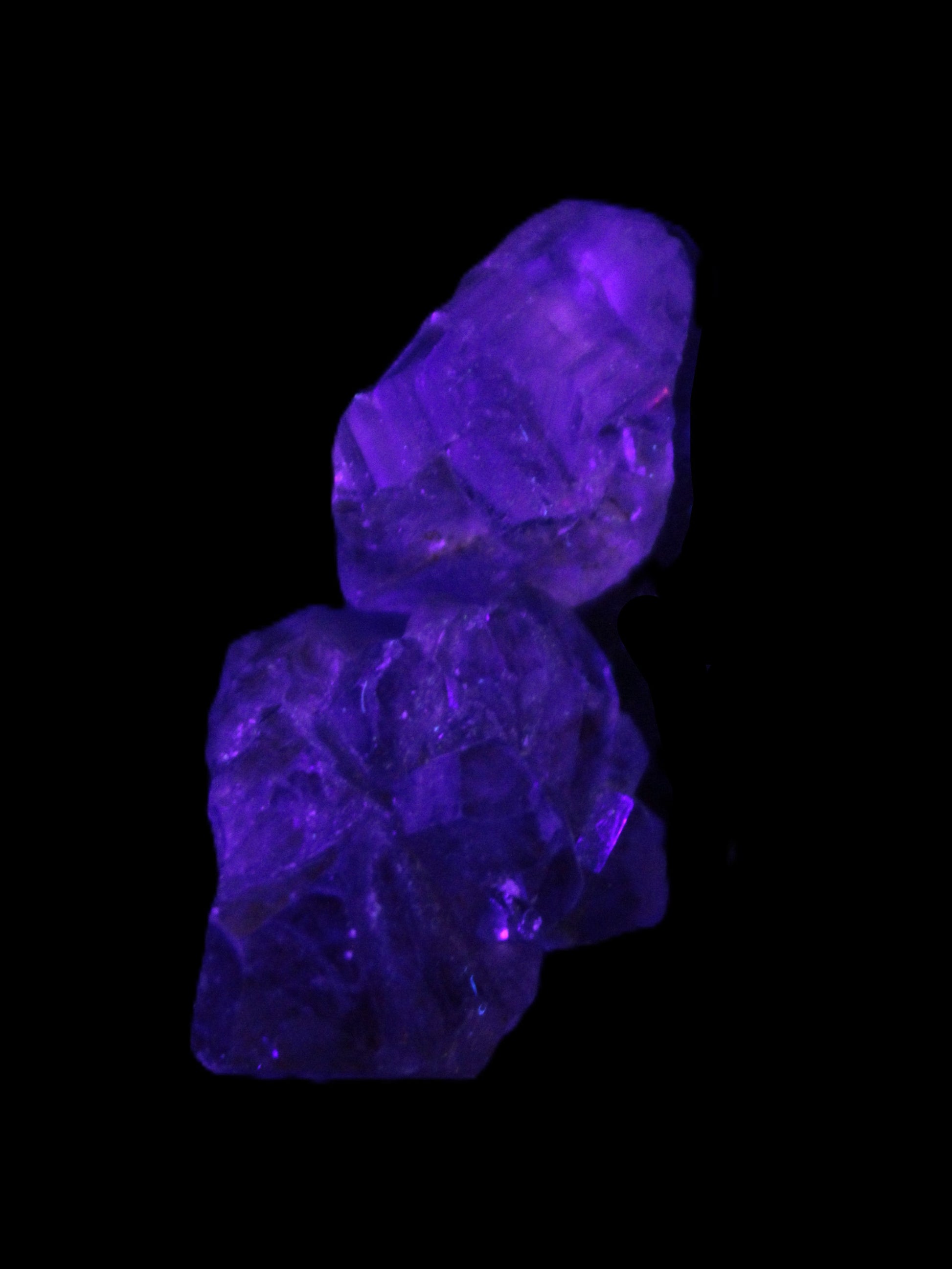 Super Seven Amethyst 2 crystals 11.1g in UV light - Rocks and Things Store