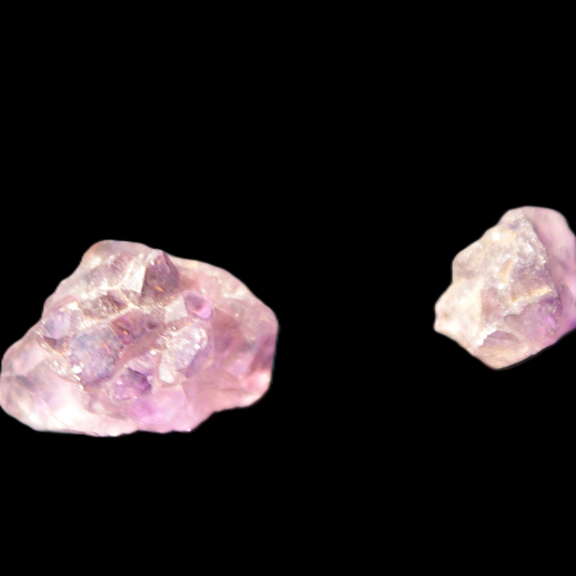 Super Seven Amethyst 2 crystals 11.1g in sunlight - Rocks and Things Store