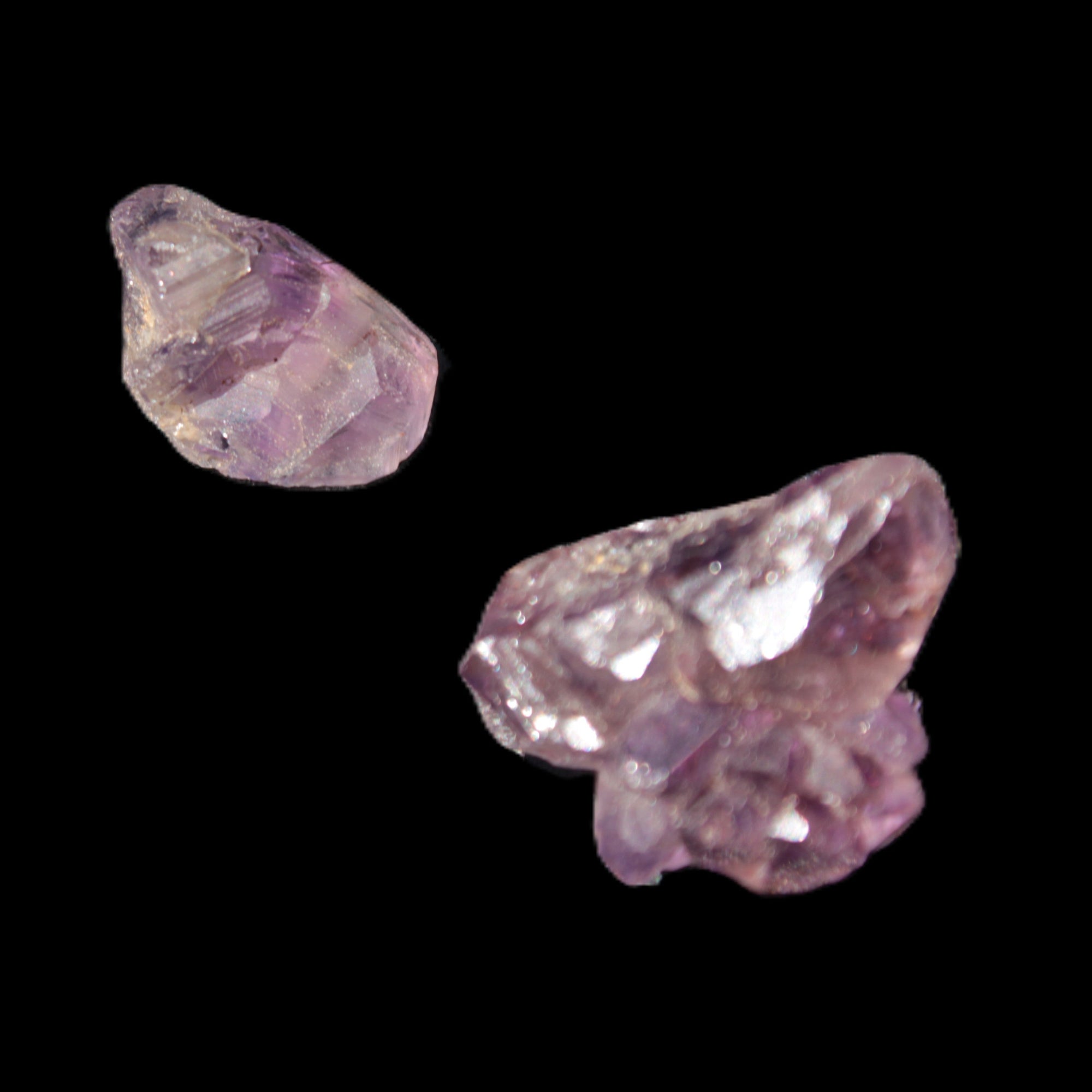 Super Seven Amethyst 2 crystals 11.1g in sunlight - Rocks and Things Store