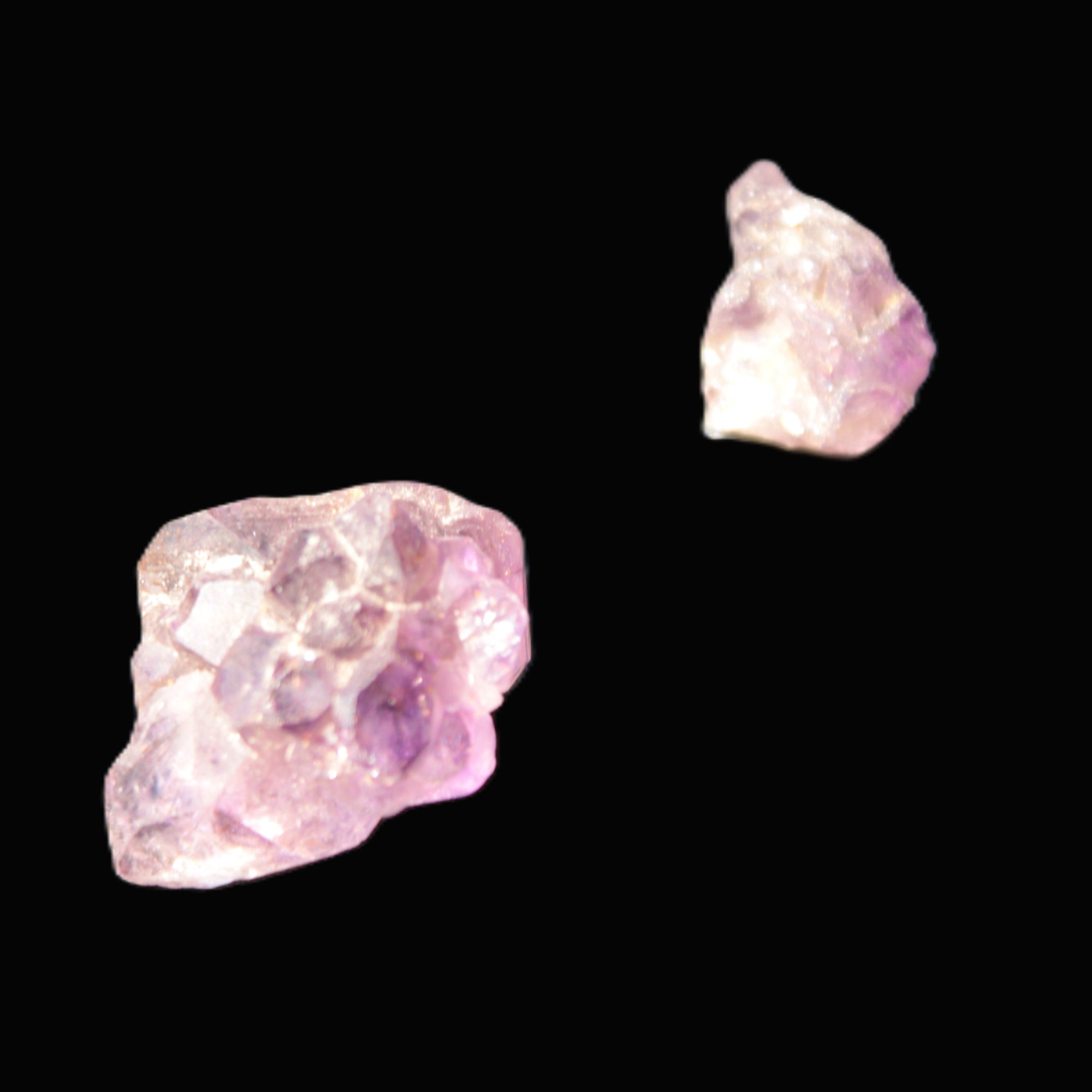 Super Seven Amethyst 2 crystals 11.1g in sunlight - Rocks and Things Store