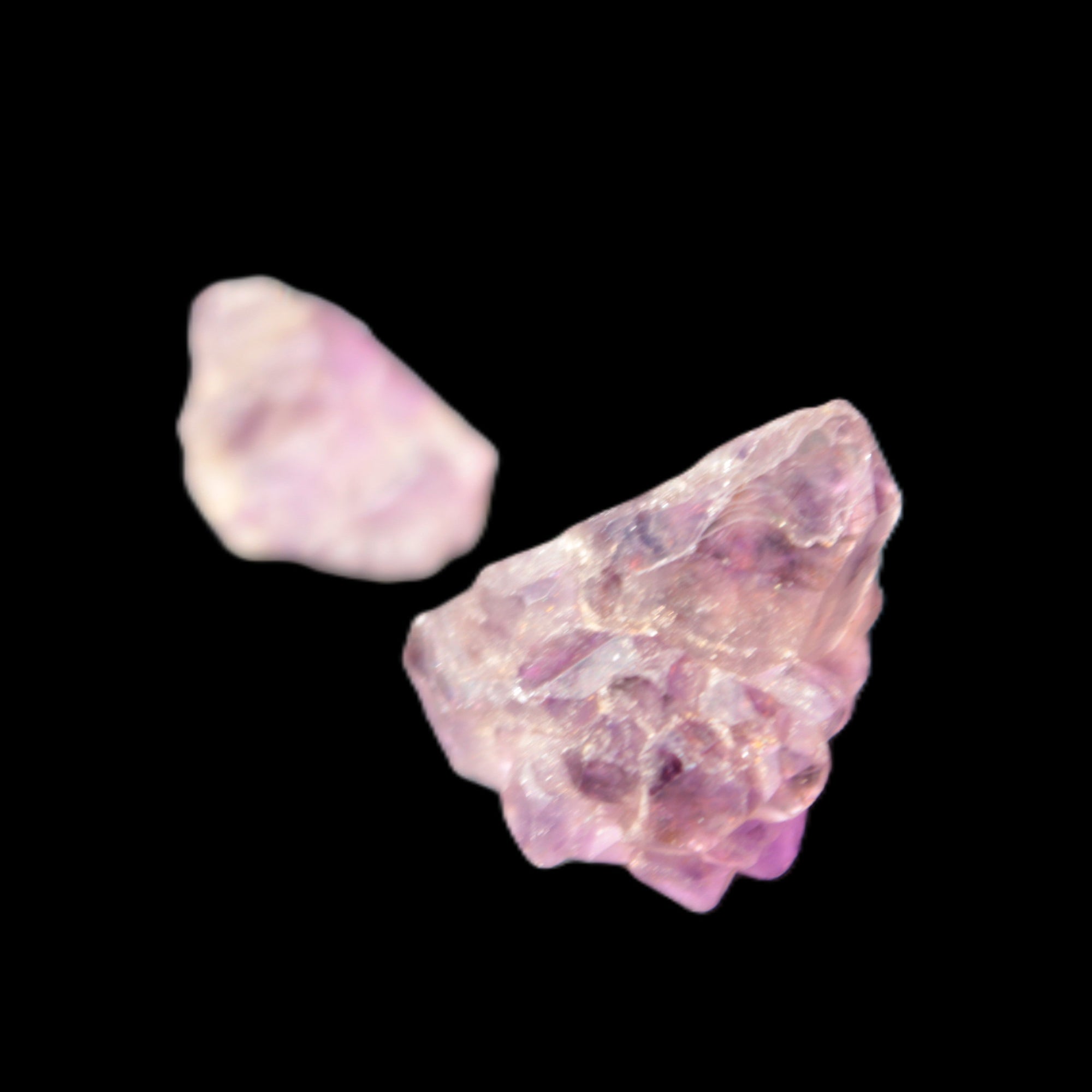 Super Seven Amethyst 2 crystals 11.1g in sunlight - Rocks and Things Store