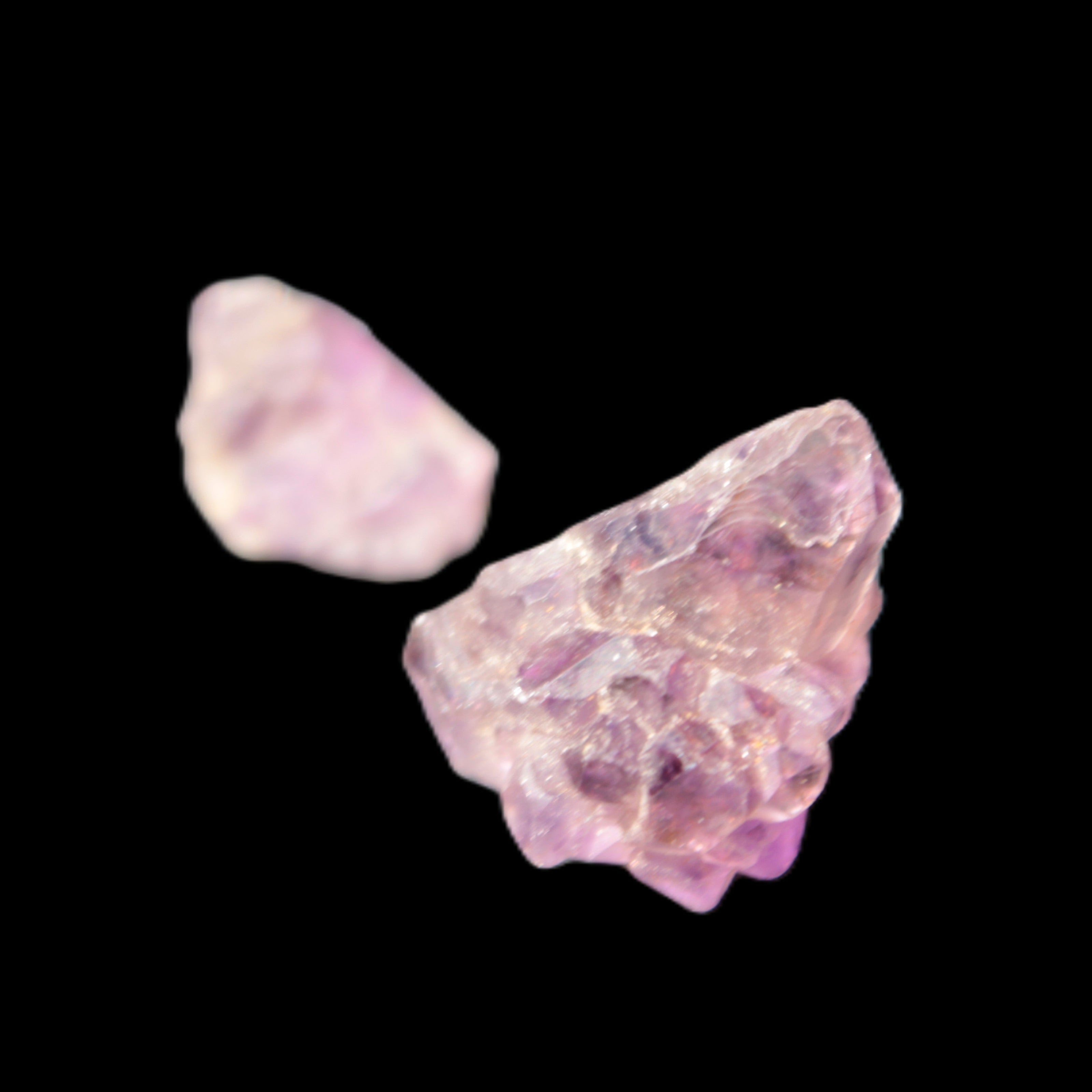 Super Seven Amethyst 2 crystals 11.1g in sunlight - Rocks and Things Store