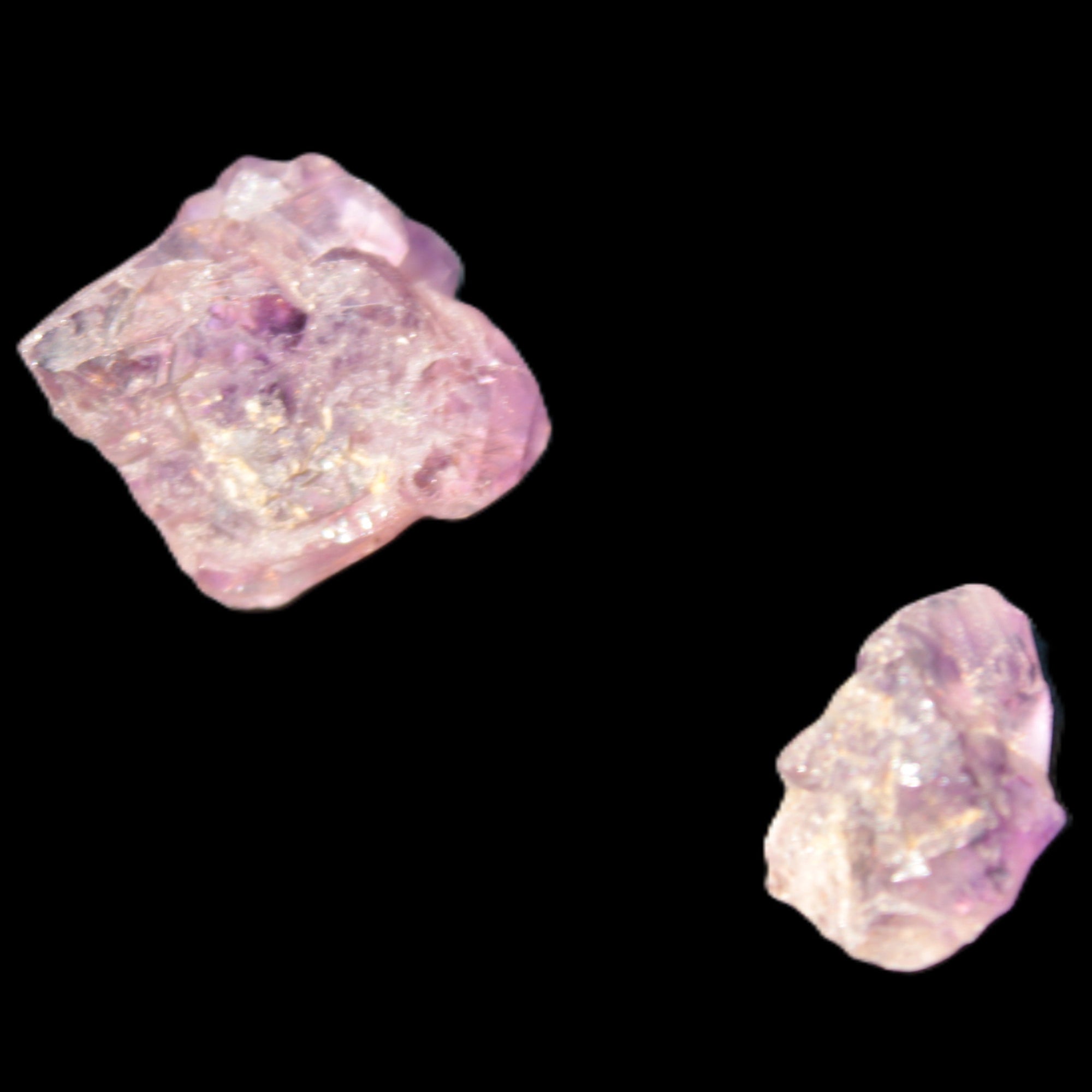 Super Seven Amethyst 2 crystals 11.1g in sunlight - Rocks and Things Store