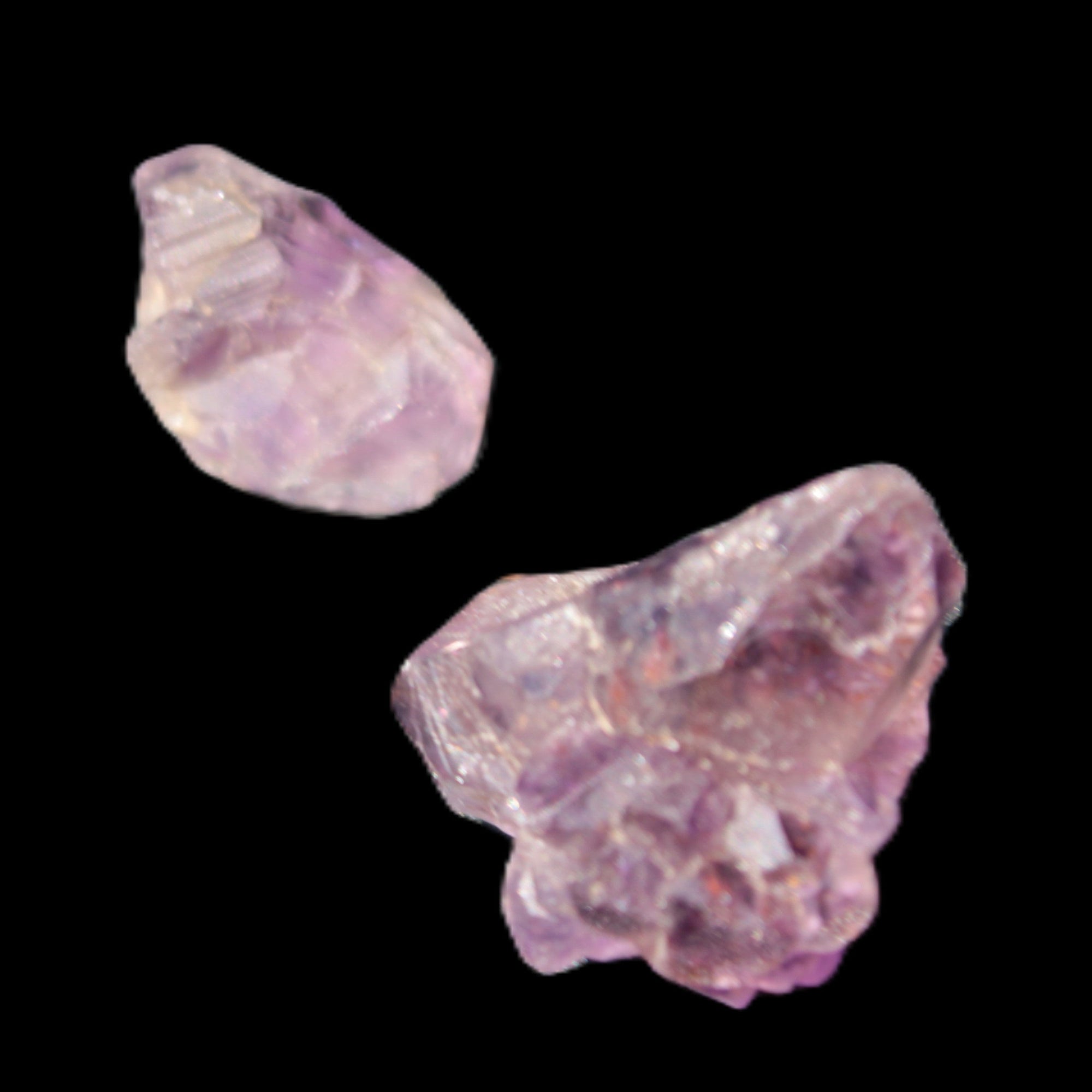Super Seven Amethyst 2 crystals 11.1g in sunlight - Rocks and Things Store