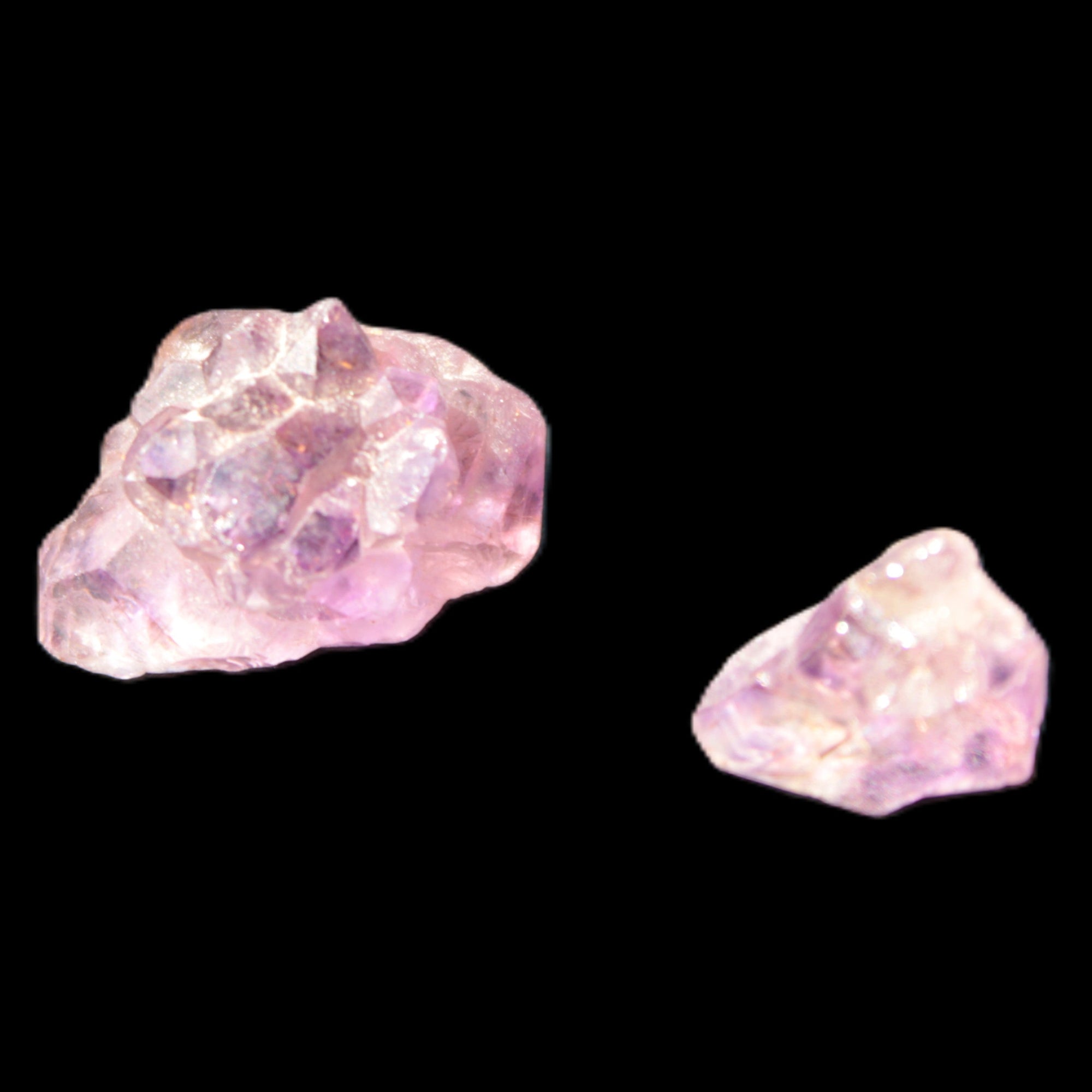Super Seven Amethyst 2 crystals 11.1g in sunlight - Rocks and Things Store