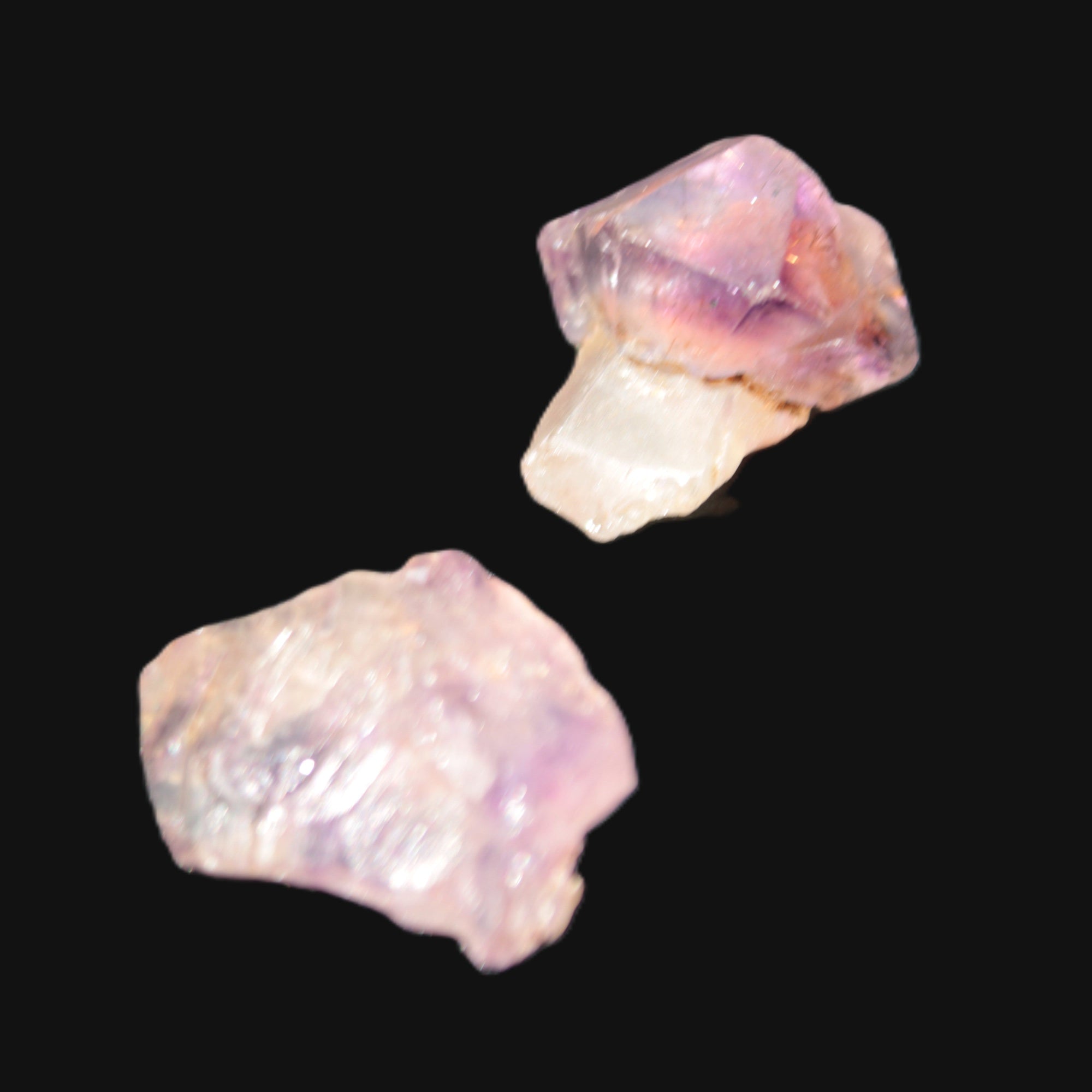 Super Seven Amethyst 2 crystals 10.5g in sunlight - Rocks and Things Store