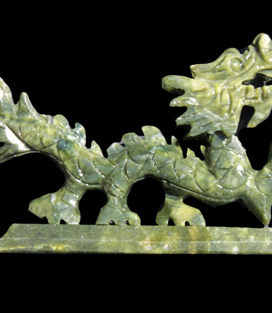 Green Jade dragon 200*28*118mm 670g in sunlight - Rocks and Things Store