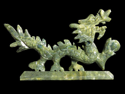 Green Jade dragon 200*28*118mm 670g in sunlight - Rocks and Things Store