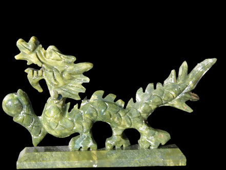 Green Jade dragon 200*28*118mm 670g in sunlight - Rocks and Things Store
