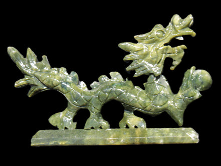 Green Jade dragon 200*28*118mm 670g in sunlight - Rocks and Things Store