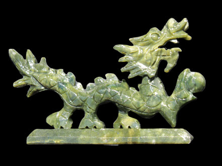 Green Jade dragon 200*28*118mm 670g in sunlight - Rocks and Things Store