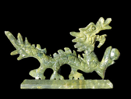 Green Jade dragon 200*28*118mm 670g in sunlight - Rocks and Things Store