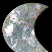 Moss Agate Moon 195*130*25mm 960g in sunshine