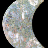 Moss Agate Moon 195*130*25mm 960g in sunshine