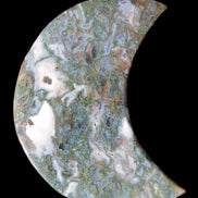 Moss Agate Moon 195*130*25mm 960g in sunshine
