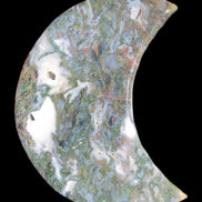 Moss Agate Moon 195*130*25mm 960g in sunshine