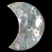 Moss Agate Moon 195*130*25mm 960g in sunshine