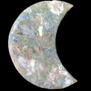 Moss Agate Moon 195*130*25mm 960g in sunshine