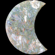 Moss Agate Moon 195*130*25mm 960g in sunshine