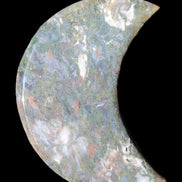 Moss Agate Moon 195*130*25mm 960g in sunshine