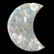 Moss Agate Moon 195*130*25mm 960g in sunshine