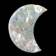 Moss Agate Moon 195*130*25mm 960g in sunshine