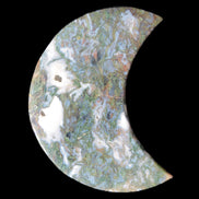 Moss Agate Moon 195*130*25mm 960g in sunshine