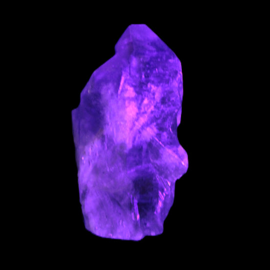 Natural elestial Amethyst crystal 37mm 19.2g in UV light