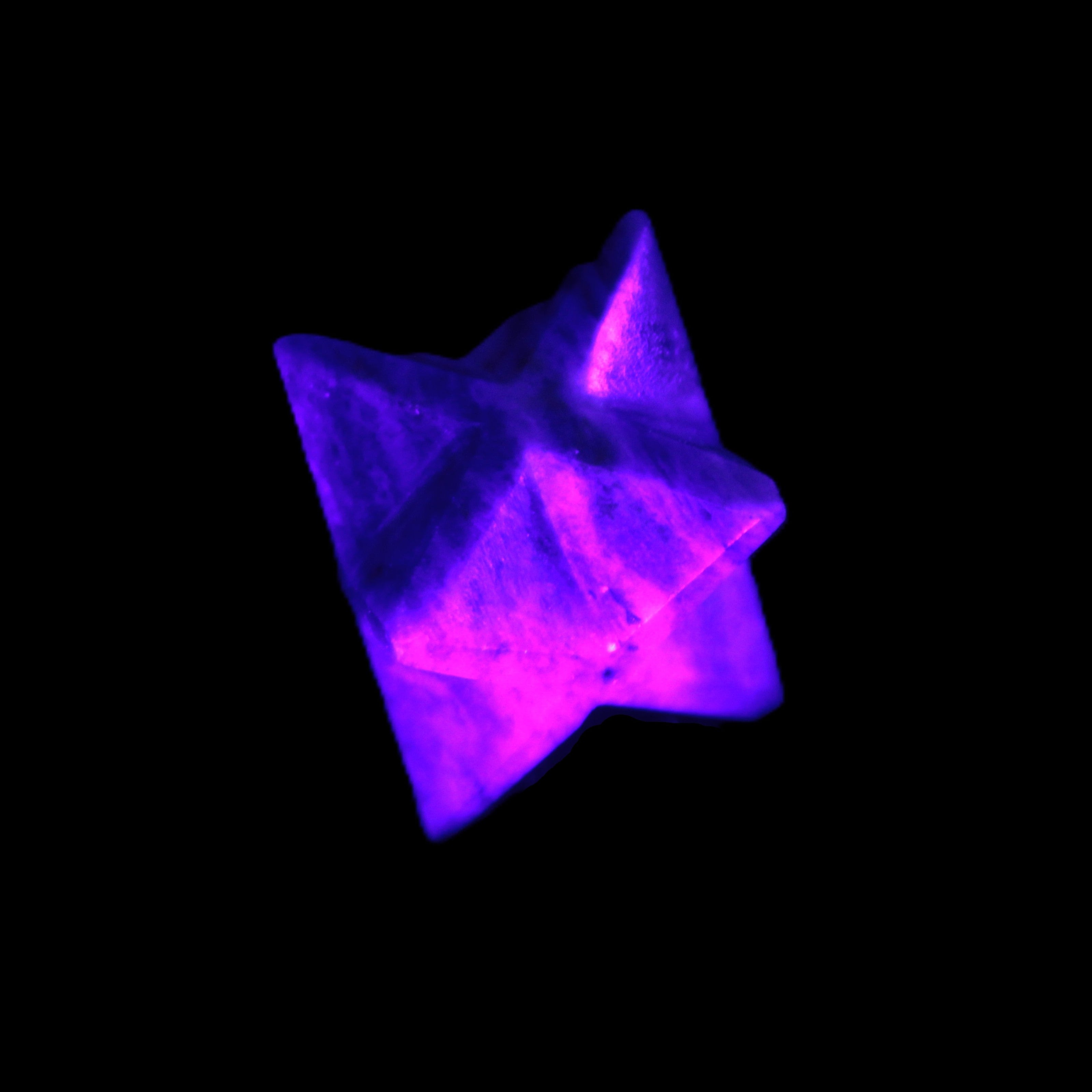 Sodalite Merkaba Star 16*26mm 8.9g  in UV light - Rocks and Things Store