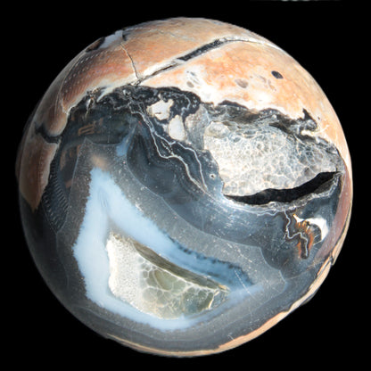 Volcano Agate sphere 119mm 2167g in sunlight - Rocks and Things Store