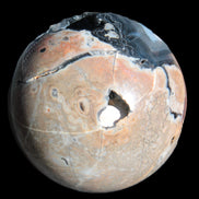 Volcano Agate sphere 119mm 2167g in sunlight - Rocks and Things Store