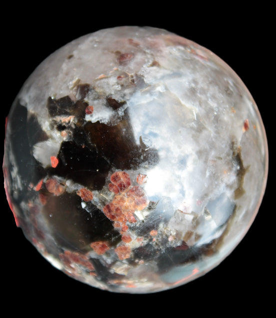 Smoky Quartz with Garnet sphere 78mm 681g Rocks and Things Store