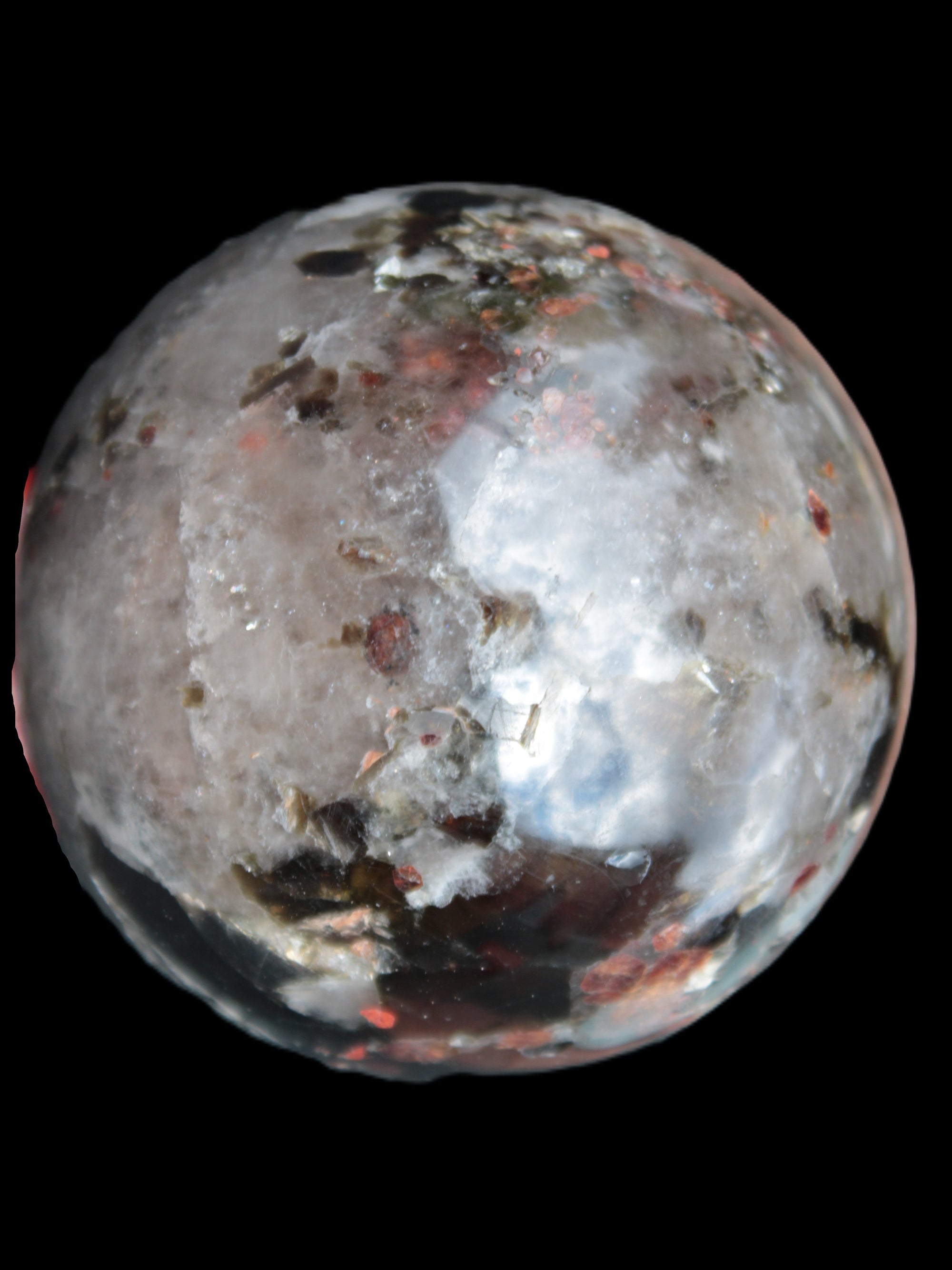Smoky Quartz with Garnet sphere 78mm 681g Rocks and Things Store