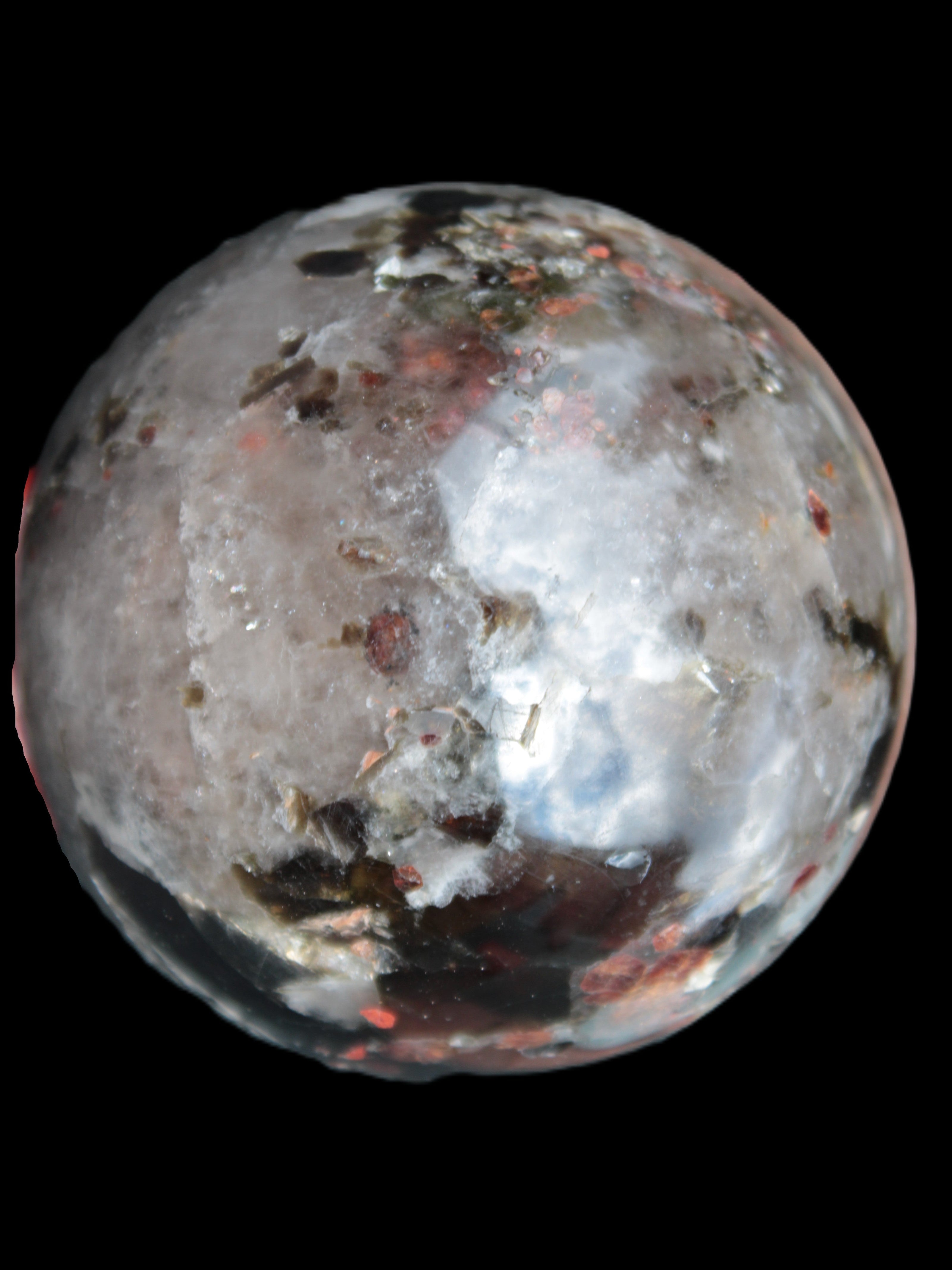 Smoky Quartz with Garnet sphere 78mm 681g Rocks and Things Store
