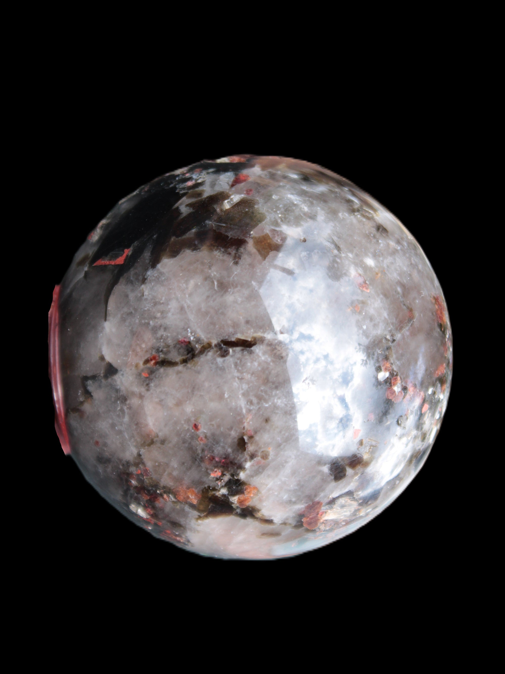 Smoky Quartz with Garnet sphere 78mm 681g Rocks and Things Store