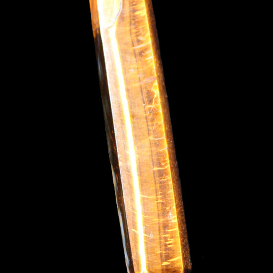 Golden Tigers Eye double-terminated large wand 141.9g in sunlight - Rocks and Things Store