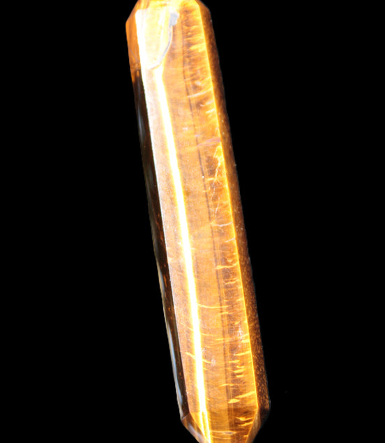 Golden Tigers Eye double-terminated large wand 141.9g Rocks and Things Store