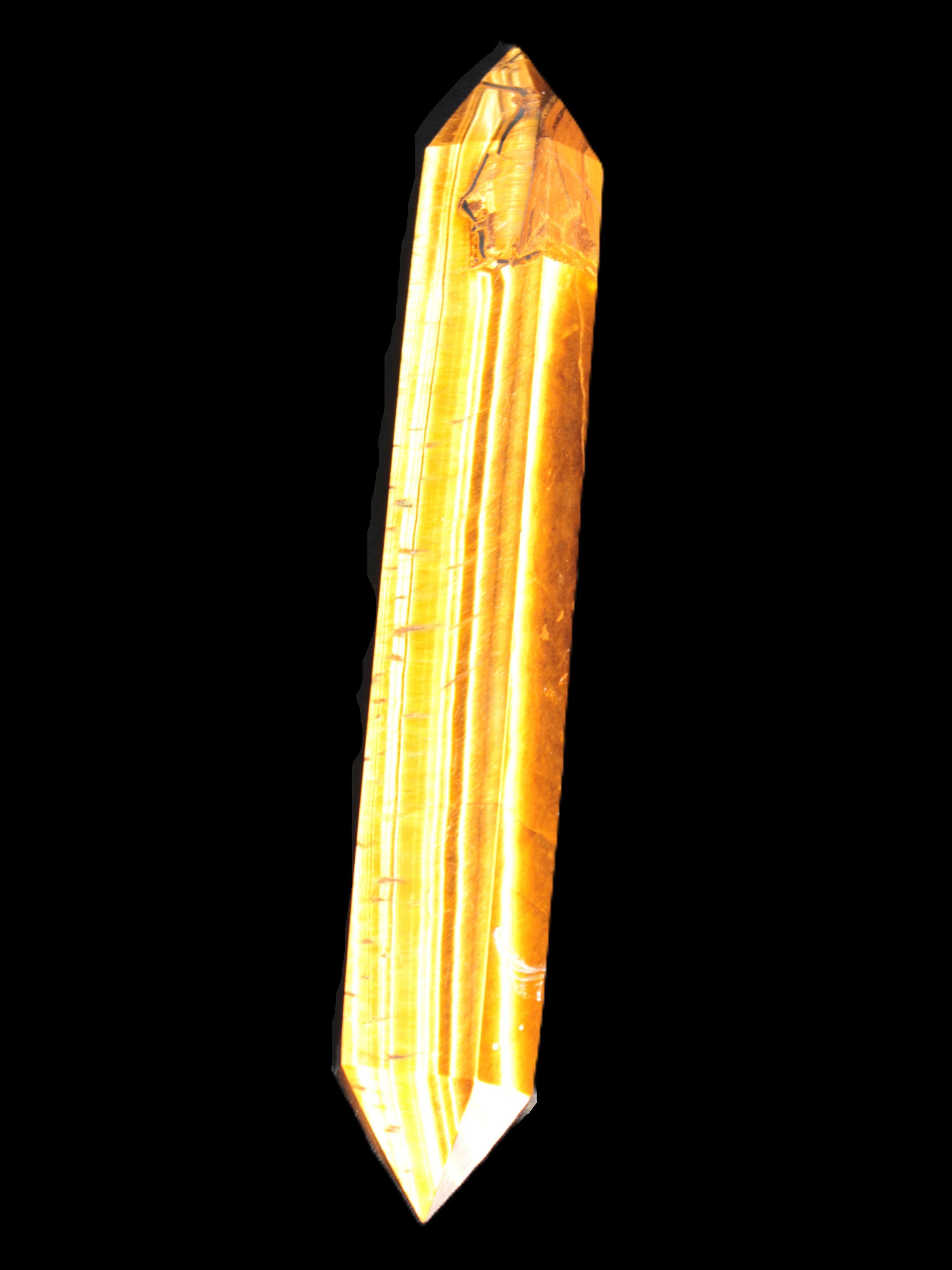 Golden Tigers Eye double-terminated large wand 141.9g Rocks and Things Store