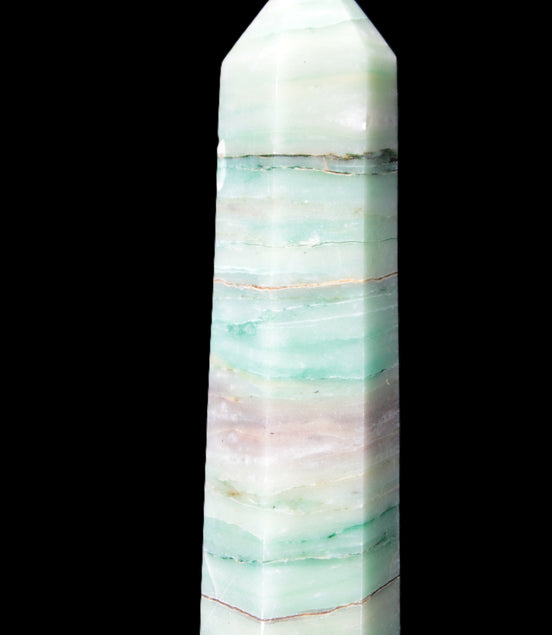 Pistachio calcite obelisk 112mm 170g Rocks and Things Store
