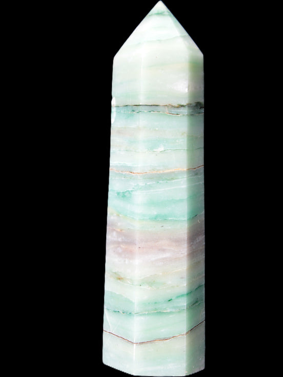 Pistachio calcite obelisk 112mm 170g Rocks and Things Store